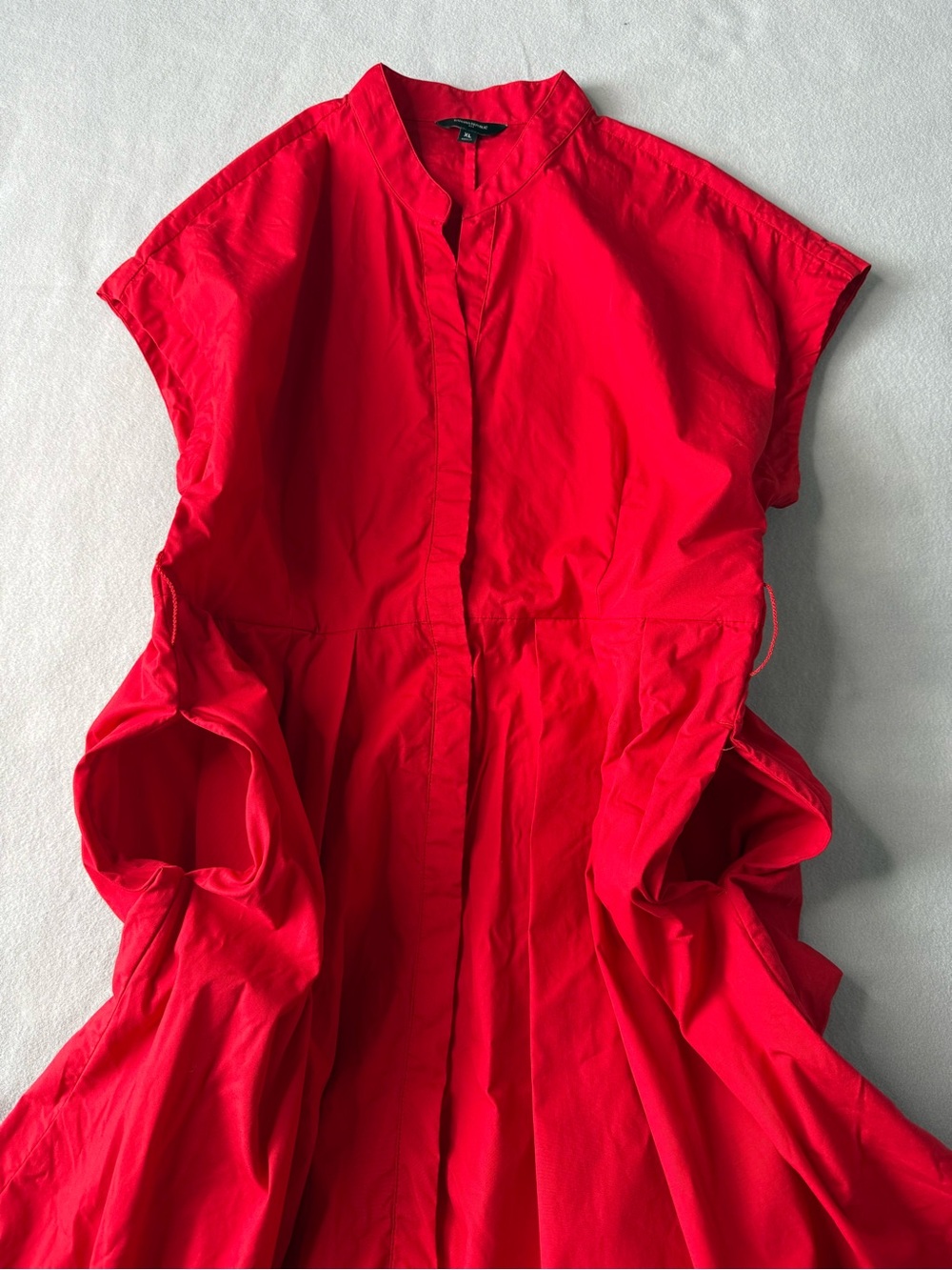 Banana Republic Factory Red Sunset Button Front Tie Waist Dress XL - Picture 7 of 12